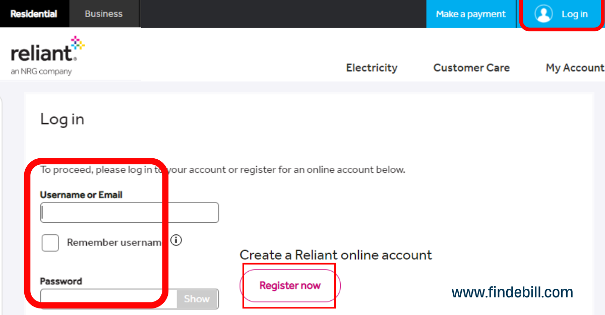 Reliant Energy Pay Bill Online Reliant Energy Login FindEbill