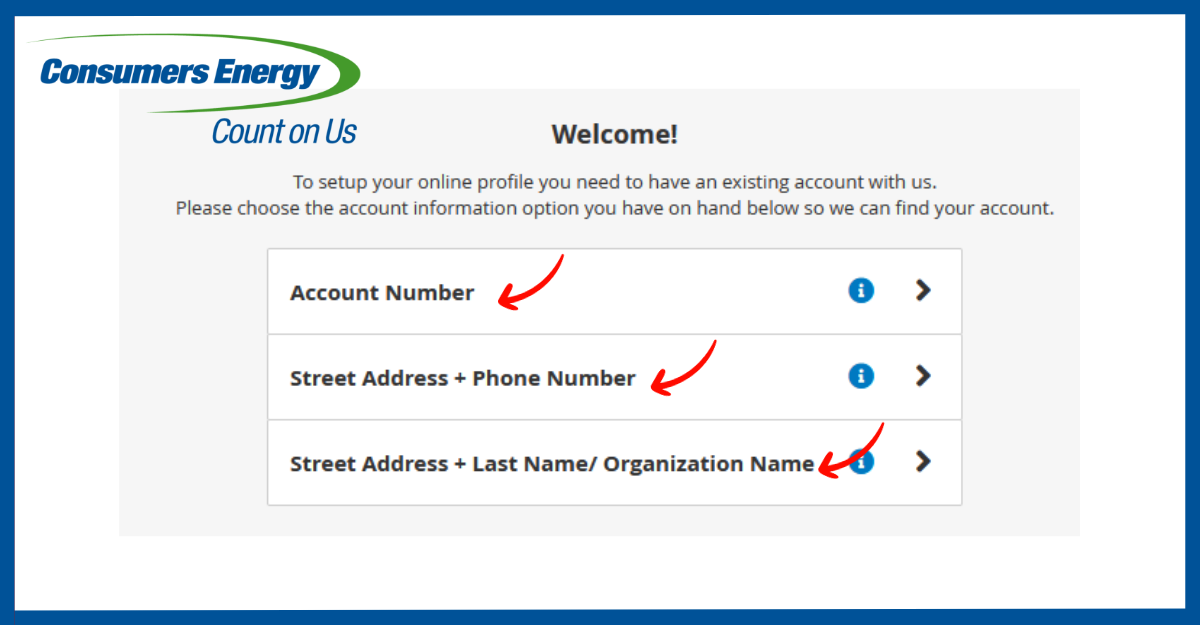 How do you create a Consumers Energy account online?