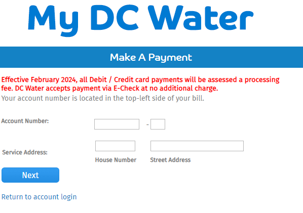 DC Water Bill payment