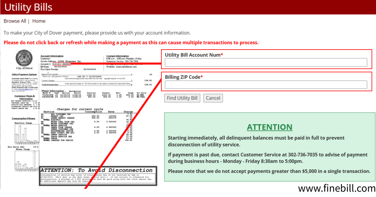  City of Dover Electric Bill Pay Login