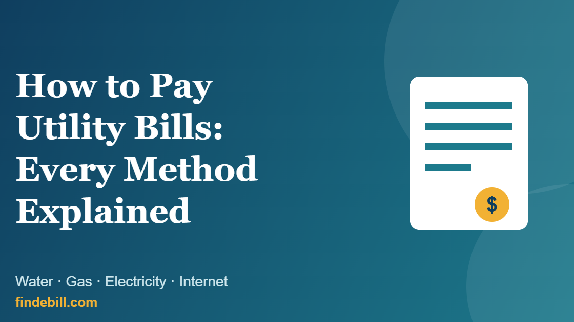 Illustration of a utility bill with the title How to Pay Utility Bills